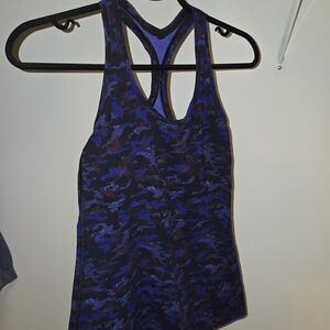 Blue and Black Camouflage Tank Top